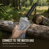 Pailles à boire en plastique enduites de charbon pour la survie, filtre à eau de survie, filtre à eau d'urgence par gravité