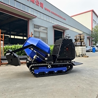 Bétonnière autochargeante sur chenilles de 300 L, mini bétonnière mobile portable diesel pour chantier de construction