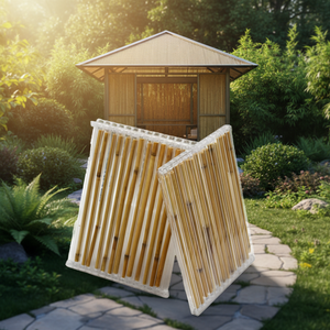 Panneau de toiture en <span class=keywords><strong>polycarbonate</strong></span> PC à double paroi de 10 mm, motif bambou, durable, moderne, pour l'extérieur, pour hôtels et parcs - Product Image 3