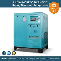 Compresseur d'air à vis à vitesse fixe et fréquence variable Luoyou |   Moteur et moteur à combustion interne lubrifiés, configuration stationnaire refroidie par air