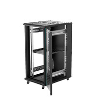 Armoire réseau sur pied 22U 19 pouces en acier laminé à froid SPCC pour serveur, équipement informatique de centre de données, noir