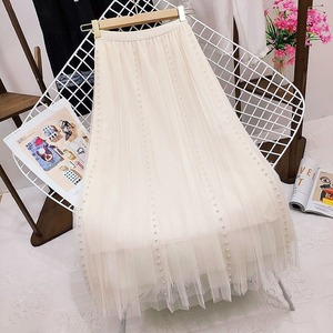 Y2K Koreanischer Stil Mode Harajuku Langer Rock Herbst Frühling A-Linie Vintage Schwarz Rosa Hohe Taille Midi Maxi Rock - Product Image 1
