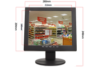 Moniteur TFT LED BNC 10 pouces, moniteur LCD CCTV carré 10,4 pouces