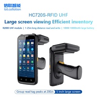 Lecteur de poche UHF RFID longue portée IP65 Android 12 10000mAh avec étiquettes de carte RFID PDA