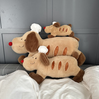 Coussin en peluche chien teckel chef mignon, jouet doux en forme de chien saucisse avec chapeau de chef, longues peluches pour dormir, décoration intérieure, cadeau
