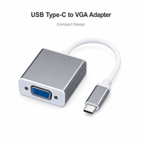 Convertidor compacto USB tipo C a VGA, adaptador de vídeo 1080P 60Hz, compatible con Thunderbolt 3 para Chromebook Surface y dispositivos Android