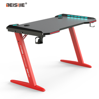 Beisijie Accessoires de Haute Qualité Tables Gaming PC Bureau d'Ordinateur à Hauteur Réglable Bureau Gaming RGB