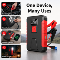 YUXU TM16F Démarreur de Voiture Multifonctionnel 2000A avec Pompe à Air Intégrée, Éclairage d'Urgence et Chargement USB-A