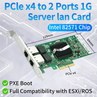 Carte réseau serveur Gigabit double port Intel 82571, carte adaptateur Ethernet PCIe X4 pour serveur de bureau