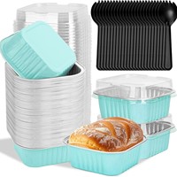 Boîte de cuisson carrée jetable en aluminium avec couvercle pour gâteau au fromage semi-cuit au durian, idéale pour les fêtes et les pâtisseries, contenant à dessert