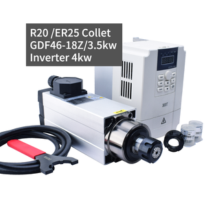 แกนมอเตอร์ HQD 3.5kw รุ่น GDF46-18Z/3.5 ER25 ระบายความร้อนด้วยอากาศ สำหรับงานแกะสลัก ตัด MDF ไม้อัด ไม้ อะคริลิค กำลังไฟ 3.5kw แรงดันไฟฟ้า 220V/380V - Product Image 3