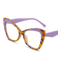 Chine Vente en gros Monture de lunettes optiques Lunettes carrées de haute qualité Montures de lunettes Tr90 surdimensionnées Oeil de chat