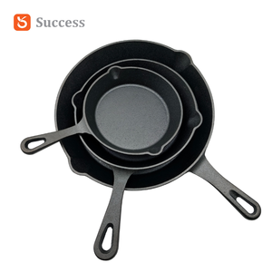 Poêle <span class=keywords><strong>en</strong></span> <span class=keywords><strong>fonte</strong></span> pré-culottée de qualité supérieure de 6, 8 et 10 pouces, finition noir mat, pour friture à l'huile végétale, avec becs verseurs, directement de l'usine - Product Image 5