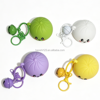 Porte-clés Bao en silicone souple de 5 cm, motif dessin animé lumineux, avec clochette, jouet anti-stress, breloque de sac, cadeau