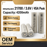 Celdas Cilíndricas Originales de Alta Capacidad 21700 3.6V 15.5Wh 4200mAh, Descarga Continua de 30a, Batería Molicel P42a
