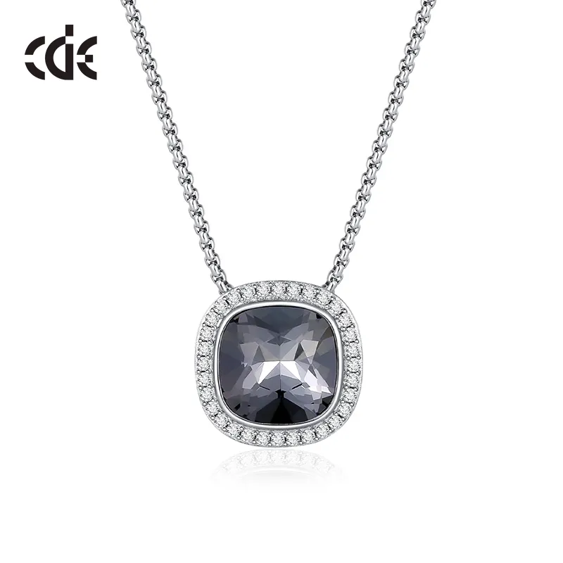 Fashion Square Black Austrian Rhinestone crystal pendant necklace Gift jewelry