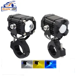 AlcantaLED Dual Color Motorrad LED Scheinwerfer LED Front scheinwerfer für Sport motorrad 12V LED Projektor Objektiv für Jeep