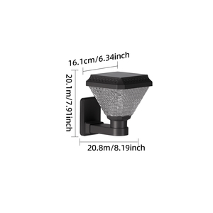 Lámpara <span class=keywords><strong>Solar</strong></span> Moderna para Jardín, Exterior, Impermeable, con Control de Luz, Colores RGB, Lámpara para Patio y Césped, Lámpara de Pared Exterior, 1500mAh, 30W - Product Image 2