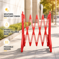 Barrière de sécurité portable pliable à haute visibilité, remplie d'eau, avec base à ruban réfléchissant, protection IP55, matériau PE, modèle 2m