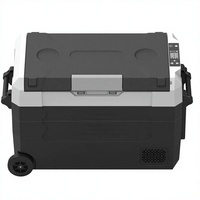 Réfrigérateur portable 12V 24V à double zone en ABS avec compresseur DC, poignée et roues, rangement indépendant pour le camping