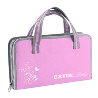 6596 EXTOL Ensemble d'outils manuels pour femmes 39 pièces / Kit d'outils mignons / Trousse à outils de réparation domestique pour femmes Kit d'outils rose Outils et quincaillerie