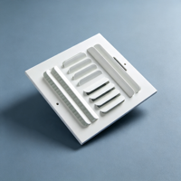 Diffuseur omnidirectionnel carré 8x8 de haute qualité en acier laminé à froid, grille de ventilation commerciale pour CVC