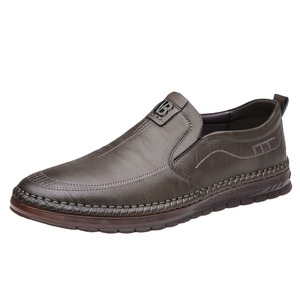 Mocasines de cuero para hombre con punta redonda, suela de goma antideslizante, zapatos casuales de primavera para conducir - Product Image 5