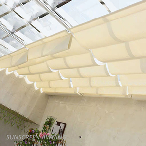 Vele impermeabili telescopiche a onda <span class=keywords><strong>bianca</strong></span> lattiginosa parasole a baldacchino da esterno antipioggia tenda da giardino parasole parasole a <span class=keywords><strong>vela</strong></span> - Product Image 6