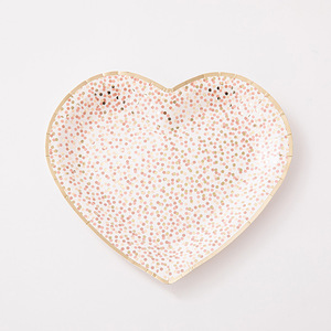 Padi Heart Shaped Paper <b>Plate</b> Gold Edge 8.5 In <b>Disposable</b> For Party Valentine's Day - Product Image 3