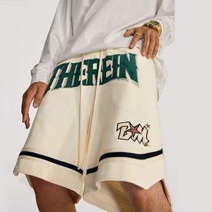 กางเกงขาสั้นกีฬาผ้าฝ้ายระบายอากาศได้ดี เอวยางยืดปานกลาง เนื้อผ้าหนา รับสกรีนโลโก้ คุณภาพสูง งานปักสำหรับผู้ชาย ทรงโอเวอร์ไซส์ - Product Image 3