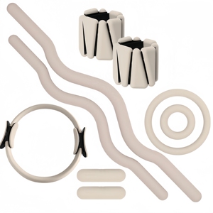 CZFIT Accesorio de Pilates Marrón, Mancuernas de Tobillo de EVA, Bloque de Yoga, Tapete de Yoga, Banda de Resistencia Ajustable para Mujeres, Portátil - Product Image 2
