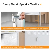 Meuble TV moderne en métal réglable Centre de divertissement avec rangement Console de meubles de salon pour chambre à coucher TV