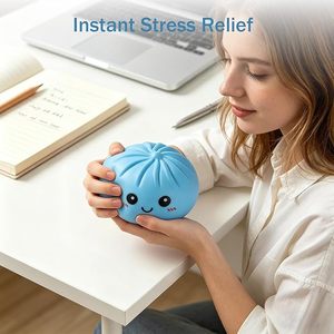 Glitter Dumpling Stress <b>Ball</b> Steamer <b>Squeeze</b> Fidget Toy for Anxiety Relief Soft Stretchy Decompression Toy for Adults - Product Image 4