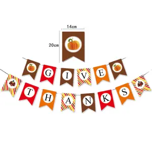 Banner decorazione festa del ringraziamento regala grazie pull flag pumpkin Turkey pull flower