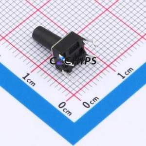 TSA06131-110B332BA Tactile Switch Through hole-4P,6.1x6.1mm Switch Single Pole Single Throw Round Button 1.8N 6.1mm - Product Image 2