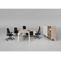 Bureaux de direction en bois modernes de luxe italiens de haute qualité au design simple en forme de L Table de PDG Grand patron