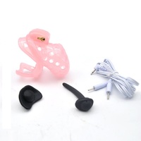 Dispositif de chasteté masculin en plastique à choc électrique, verrouillage du pénis, jeu BDSM, fétiche, jouet sexuel de contrainte corporelle pour homme