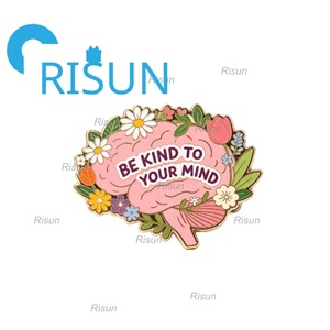 Al por mayor, personalizados: Pins con citas inspiradoras positivas, Pins motivacionales con memes bonitos, Broches y Pins de esmalte metálicos divertidos con temática de salud mental - Product Image 2