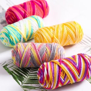 Hilo Acrílico Mezclado <span class=keywords><strong>de</strong></span> 25g, Colorido, <span class=keywords><strong>de</strong></span> 5 Capas, Material <span class=keywords><strong>de</strong></span> Algodón <span class=keywords><strong>de</strong></span> Leche, Kit para Tejer a Mano, Hilo <span class=keywords><strong>de</strong></span> Grosor Medio, <span class=keywords><strong>Venta</strong></span> Transfronteriza - Product Image 4