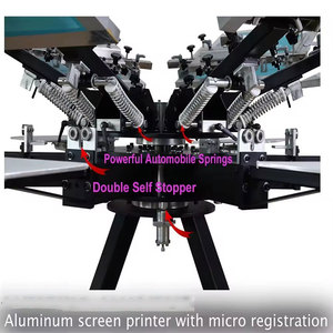 Cao Chính Xác 8 Màu Sắc Màn Hình Máy In Quần Áo In Ấn Carousel 8 Màu T-Shirt Lụa Màn Hình Máy In Cho Vải May In Ấn - Product Image 4