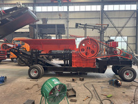 Usine de broyeur de gravier de calcaire de granit à petite échelle, broyeur de mâchoire diesel portatif d'extraction de minerai d'or de PE250 * 400 à vendre