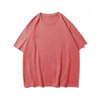 T-shirt unisexe décontracté streetwear coupe classique en coton uni à manches courtes 260g long