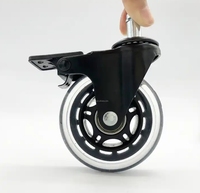 Korbes tige PU roue pivotante transparente 3 pouces chaise de bureau roue de verrouillage