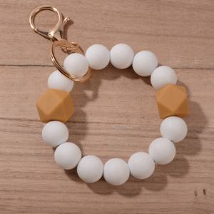<strong>Wristlet</strong> <strong>Keychain</strong> 2/3 Silicone Dark+Earthy Tones Charm Bracelet Key Chain - Product Image 5