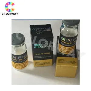 Custom Design Farmaceutische Hgh Pakket Steroïden Somatropin Groei 10Ml Hologram Flacon Labels Met Doos