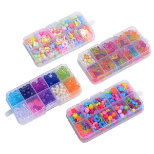 Kids DIY Toys Kit Girl Plastic Beads Spacer Loose Beads For Jewelry Making Diy Handmade Bracelet