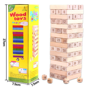 Giocattoli Montessori su misura 48 pezzi Tower Game accatastamento torre piccolo gioco di impilamento in legno città blocchi - Product Image 6