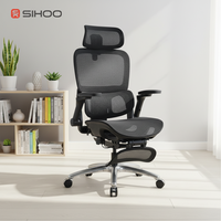 Chaise de direction moderne SIHOO B300 à dossier haut en maille, accoudoirs réglables 5D, coussin lombaire, hauteur réglable ergonomique