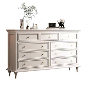 Commode en bois massif de style américain avec tiroirs, armoire de rangement pour chambre à coucher, style français - Product Image 5