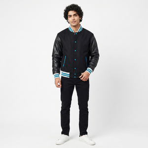 Custom Logo Plus Size Varsity <b>Jackets</b> <b>for</b> <b>Men</b> Women Wool Body with Leather Sleeves Winter <b>Baseball</b> Bomber Letterman <b>Jackets</b> - Product Image 1